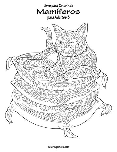 Livro para Colorir de Mam?¡feros para Adultos 3 (Portuguese Edition)