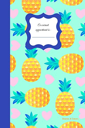 Ananas & C?urs: Carnet Petit Format Aux Motifs Ananas Avec 40 Pages Blanches Pour Le Dessin, Le Croquis Et La Prise De Note Libre (French Edition)