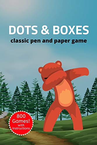 Dots & Boxes Classic Pen And Paper Game: A Strategy Activity Book Dabbing Bear Edition - Large And Small Playing Squares - For Kids And Adults - Novelty Themed Gifts - Travel Size