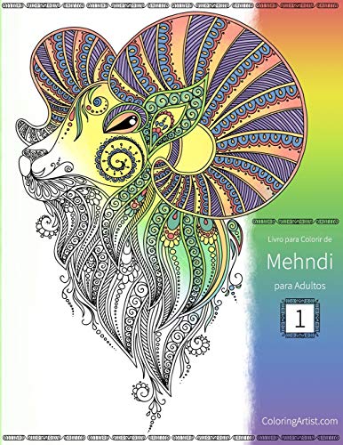 Livro Para Colorir De Mehndi Para Adultos (Portuguese Edition)