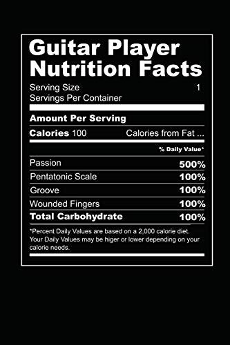 Guitar Player Nutrition Facts: Grab This Product For A Guitar Player Who Wants To Share His Nutrition Facts With Everyone. This Is The Diet Of A Musician. 6 X 9 Inches - 100 Pages