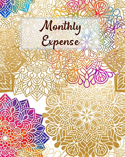 Monthly Expense: X Mandala Design Cover 8 X 10 Inches 102 Pages