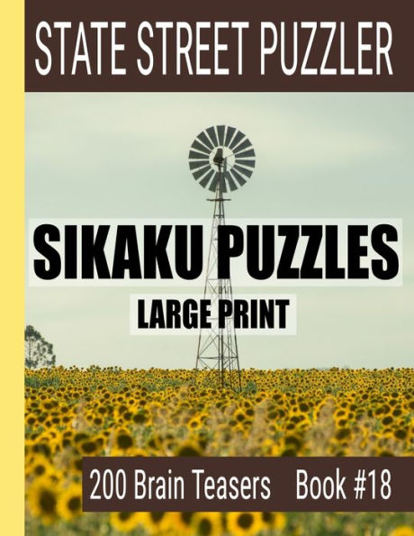 Sikaku Puzzles : Large Print 200 Brain Teaser Book #18: Fun Filled Puzzles And Solutions For Beginners And Up