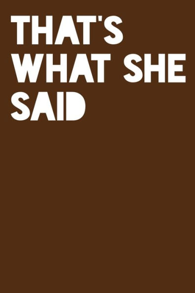That's What She Said : Recipe Paper