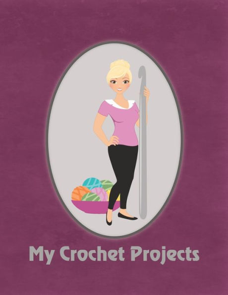 My Crochet Projects : Modern Crochet Lady With Blonde Hair On Deep Rose Background, Glossy Finish