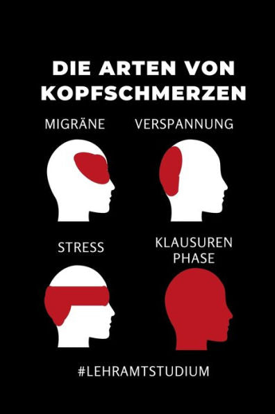 DIE ARTEN VON KOPFSCHMERZEN MIGR?NE VERSPANNUNG STRESS KLAUSURENPHASE: A5 Geschenkbuch LINIERT f?r Lehramt Studenten | Geschenkidee zum Geburtstag | ... | Lehrer | Abitur (German Edition)