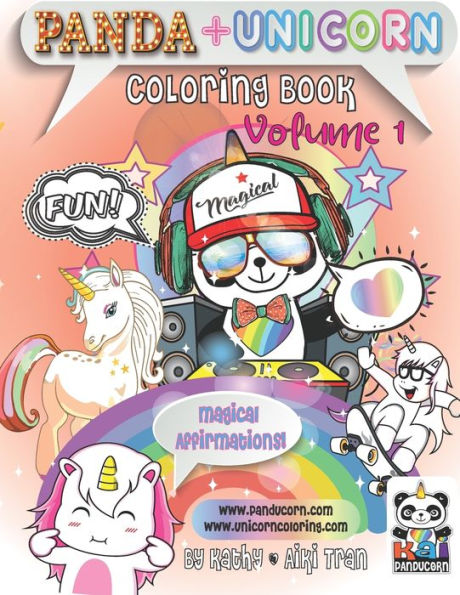 Panda And Unicorn Coloring Book