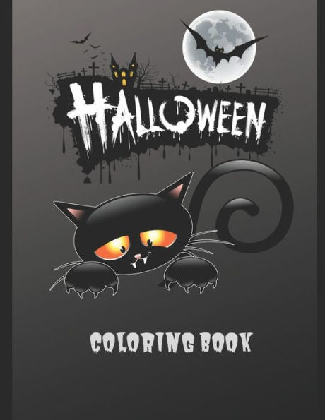 Halloween Coloring Book: Halloween Coloring Book, Black and White drawings and colored illustrations to be inspired! Funny Pumpkins, Witches, Monsters, Bats, and more, | 100 Large 8.5 x 11 inch pages, - 9781691491131