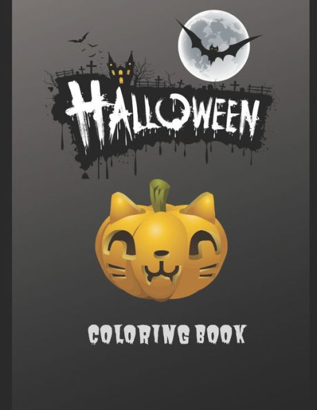 Halloween Coloring Book: Halloween Coloring Book, Black and White drawings and colored illustrations to be inspired! Funny Pumpkins, Witches, Monsters, Bats, and more, | 100 Large 8.5 x 11 inch pages, - 9781691493791