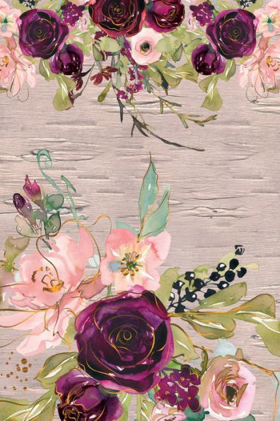 Notebook : Pretty Pink & Purple Roses 120 Page