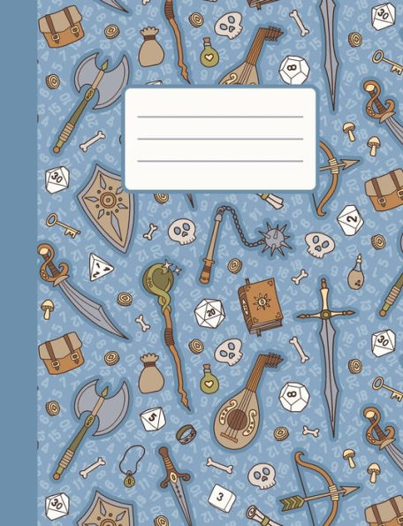 Rpg Quest Composition Notebook : 100 College Ruled Pages & 20 Graph Pages With Table Of Contents, Blue Cover