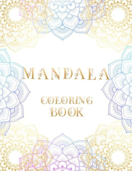 Mandala Coloring Book : White Gold Purple Beautiful Coloring Book - 8. 5 X 11 Inches - For Adults - Alternate As A Gift -