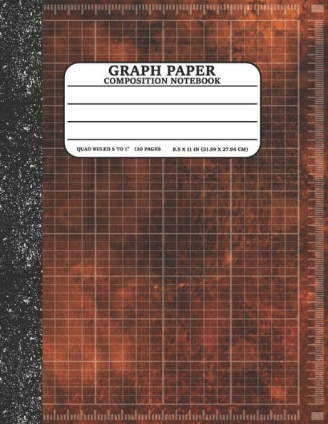 Graph Paper Composition Notebook: Math And Science Lover Graph Paper Cover Watercolor Orange (Quad Ruled 5 Squares Per Inch, 120 Pages) Birthday Gifts For Math Lover Teacher,Student Notebook