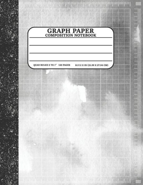Graph Paper Composition Notebook: Math and Science Lover Graph Paper Cover Watercolor Silver (Quad Ruled 5 squares per inch, 120 pages) Birthday Gifts For Math Lover Teacher,Student Notebook