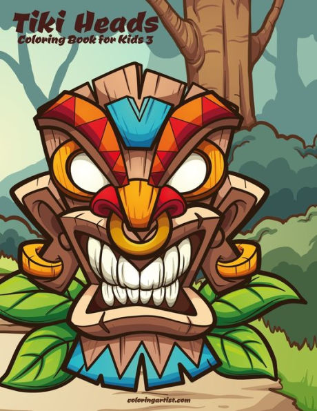Tiki Heads Coloring Book For Kids 3