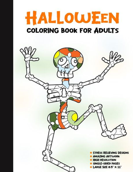 Halloween Coloring Book for Adults: 50 Halloween Illustrations Printed On One Side, Safe For Markers | Fun Craft Activity Gift | Stress Relieving Designs (Spooky House) - 9781696292009