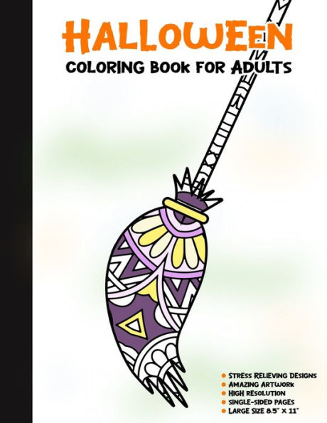 Halloween Coloring Book for Adults: 50 Halloween Illustrations Printed On One Side, Safe For Markers | Fun Craft Activity Gift | Stress Relieving Designs (Spooky House) - 9781696292023