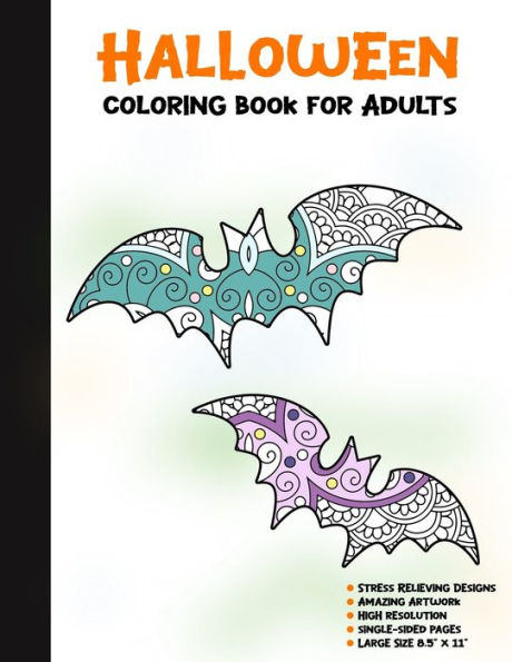Halloween Coloring Book for Adults: 50 Halloween Illustrations Printed On One Side, Safe For Markers | Fun Craft Activity Gift | Stress Relieving Designs (Spooky House) - 9781696293358