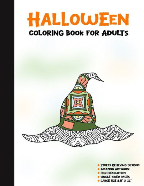 Halloween Coloring Book for Adults: 50 Halloween Illustrations Printed On One Side, Safe For Markers | Fun Craft Activity Gift | Stress Relieving Designs (Spooky House) - 9781696294515