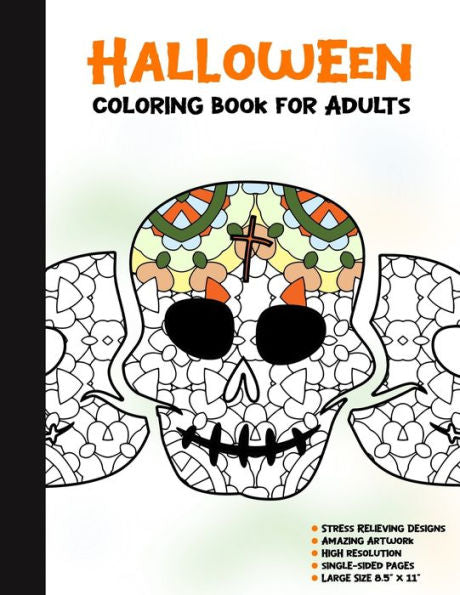 Halloween Coloring Book for Adults: 50 Halloween Illustrations Printed On One Side, Safe For Markers | Fun Craft Activity Gift | Stress Relieving Designs (Spooky House) - 9781696296359