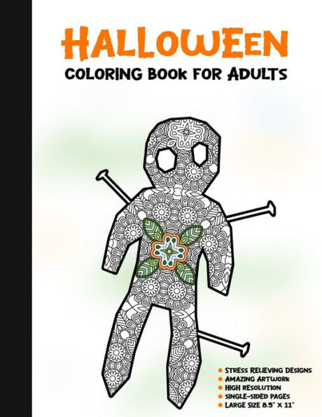 Halloween Coloring Book for Adults: 50 Halloween Illustrations Printed On One Side, Safe For Markers | Fun Craft Activity Gift | Stress Relieving Designs (Spooky House) - 9781696297868