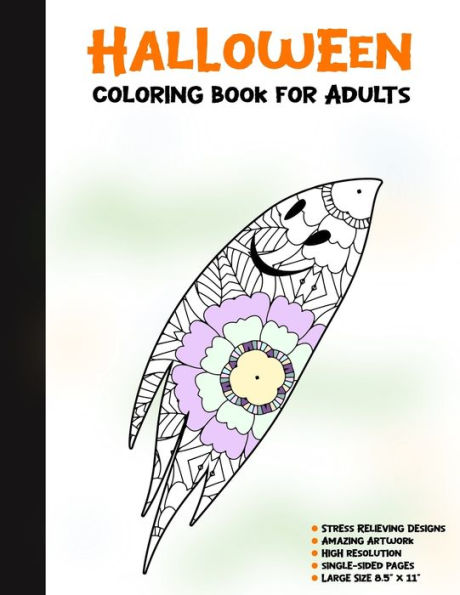 Halloween Coloring Book for Adults: 50 Halloween Illustrations Printed On One Side, Safe For Markers | Fun Craft Activity Gift | Stress Relieving Designs (Spooky House) - 9781696300506
