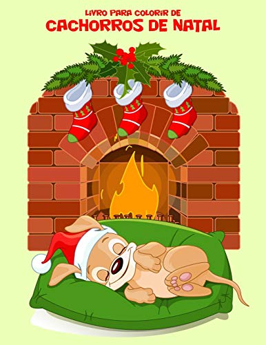 Livro para Colorir de Cachorros de Natal (Portuguese Edition)