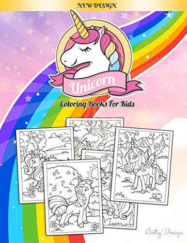 Unicorn Coloring Books For Kids: Ages 4-8 Large Page (8.5 x 11 Inch)