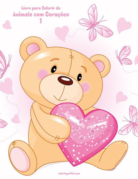 Livro Para Colorir De Animais Com Corações 1