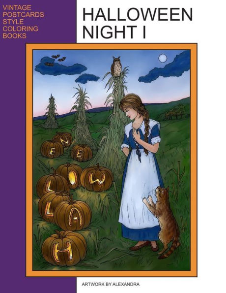 Halloween Night I: Coloring Book (Vintage Postcards Style Coloring Books)