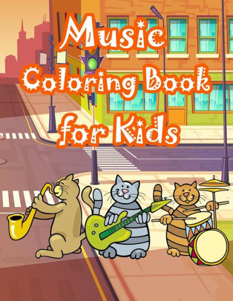 Music Coloring Book For Kids : Kids Coloring Book With Fun, Easy, And Relaxing Coloring Pages (Children's Coloring Books)