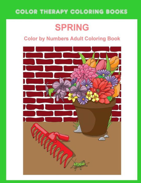 Spring Color By Numbers Adult Coloring Book : A Large Print And Easy Color By Number Adult Coloring Book Of Spring Flowers, Birds, Butterflies, Bunnies And Frogs. (Simple, Relaxing Illustrations)