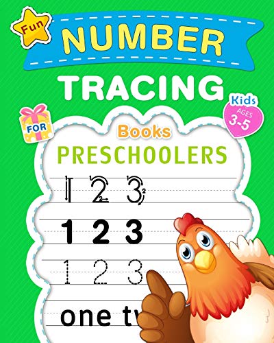 Fun Number Tracing Book For Preschoolers & Kids Ages 3-5: Count And Trace Numbers Practice Handwriting Workbook For Pre K, Kindergarten And Kids Ages 3-5 (Handwriting Practice For Kids)