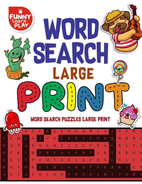Word Search Large Print Game, Fun Game For Kids And Adults : Word Search Puzzles Large Print, Elevating Brain Skills, Entertainment For Kids & Elders