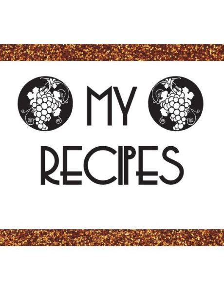 My Recipes : White And Copper Glitter Cover, 64 Pages, Glossy