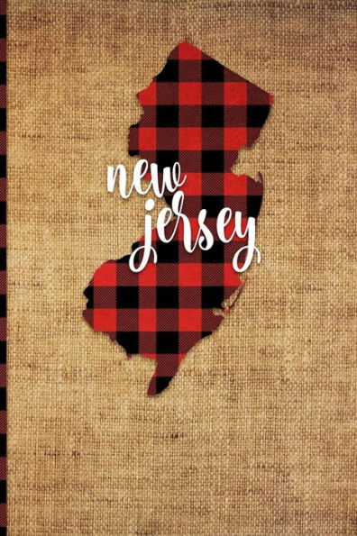 New Jersey : 6 X 9 | 108 Pages: Buffalo Plaid New Jersey State Silhouette Hand Lettering Cursive Script Design On Soft Matte Cover | Notebook, Diary, Composition Book For Fans Of The Garden State In Trenton And Jersey City