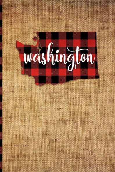 Washington : 6 X 9 | 108 Pages: Buffalo Plaid Washington State Silhouette Hand Lettering Cursive Script Design On Soft Matte Cover | Notebook, Diary, Composition Book For Fans Of The Evergreen State In Olympia, Tacoma, And Seattle
