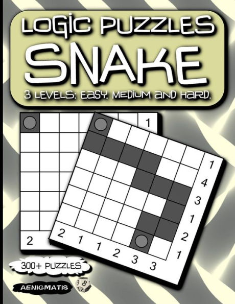 Logic Puzzles Snake: 3 Levels: Easy, Medium And Hard.