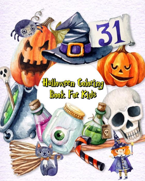 Halloween Coloring Book For Kids: Happy Halloween, Stress Relief Coloring Book, Halloween Drawings!
