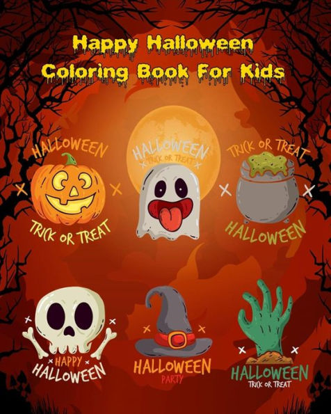 Halloween Coloring Book For Kids: An Outstanding Illustrated Nightmares Coloring Book, 100 Pages