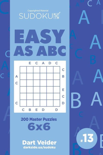 Sudoku Easy As Abc - 200 Master Puzzles 6X6 - Dart Veider ...