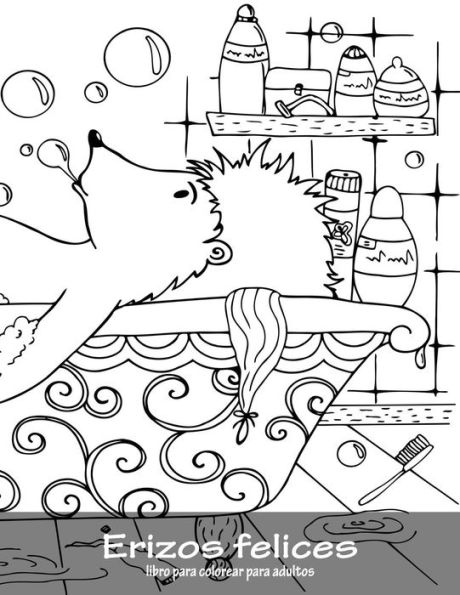 Erizos felices libro para colorear para adultos 1 (Spanish Edition)