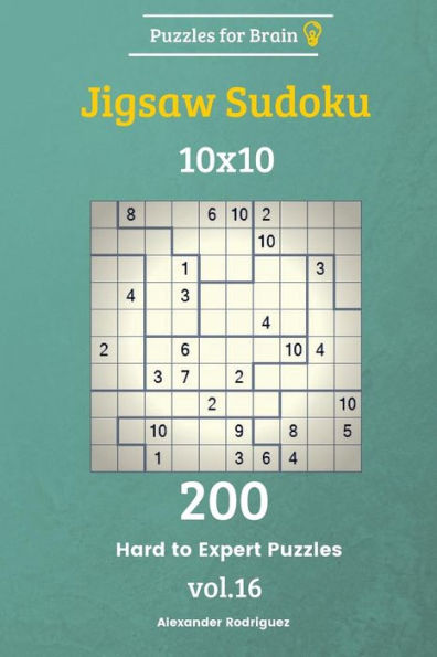 Puzzles For Brain - Jigsaw Sudoku 200 Hard To Expert Puzzles 10X10