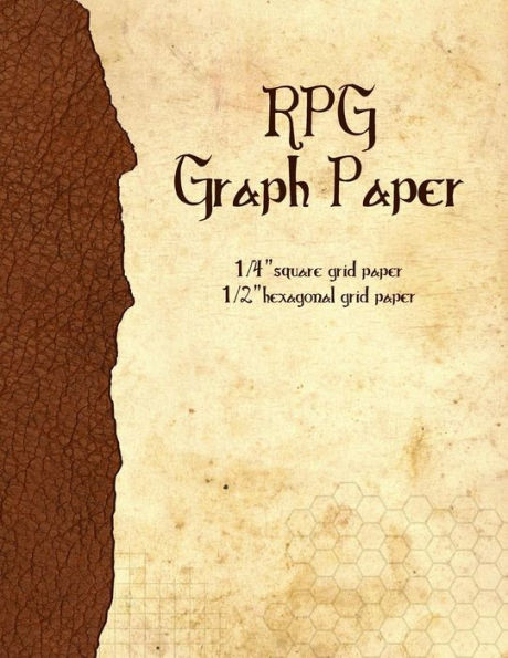 Rpg Graph Paper : 1/4-Inch Grid & 1/2-Inch Hexagonal Grid Paper For Map-Drawing