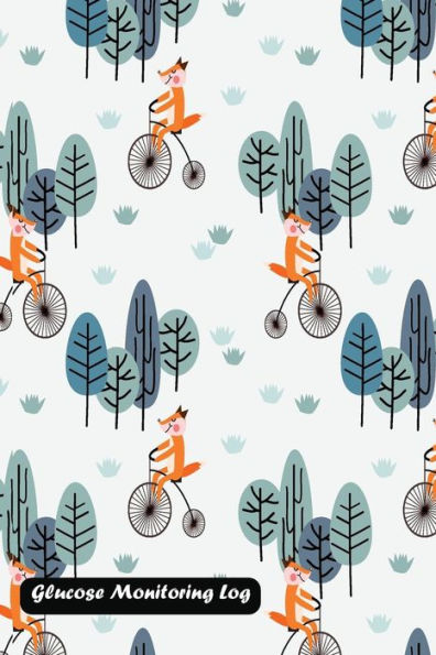 Glucose Monitoring Log: Fox ride a vintage bicycle in the forest cover