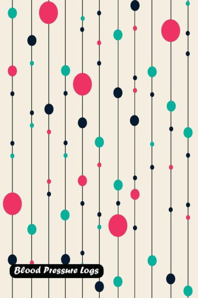 Blood Pressure Log: geometric pattern background from lines and circle cover