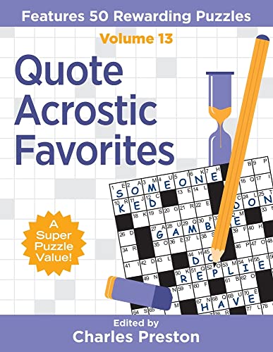 Quote Acrostic Favorites: Features 50 Rewarding Puzzles (Puzzle Books For Fun) - 9781734048308