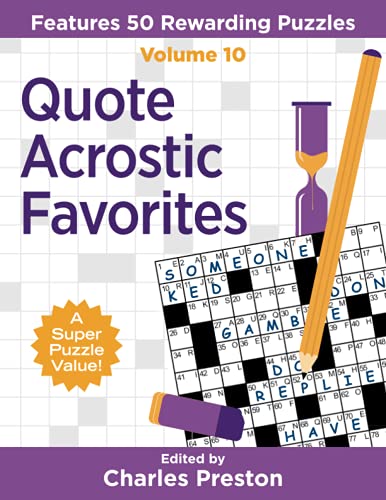 Quote Acrostic Favorites: Features 50 Rewarding Puzzles (Puzzle Books For Fun) - 9781734048377
