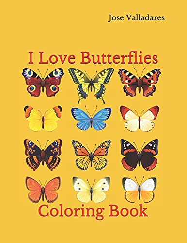 I Love Butterflies: Coloring Book - 9781736955963