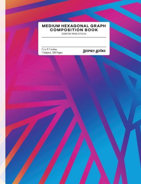 Medium Hexagonal Graph Composition Book : Geometric Prism (Style D)